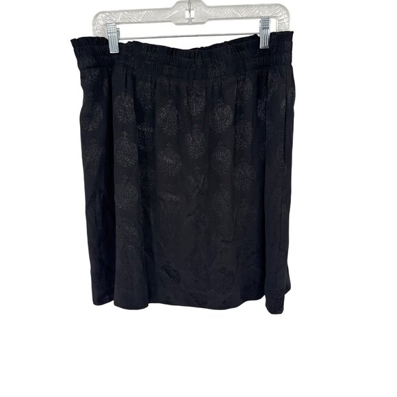 Loft Womens Black Jacquard Skirt size large Rayon lined - Picture 1 of 4